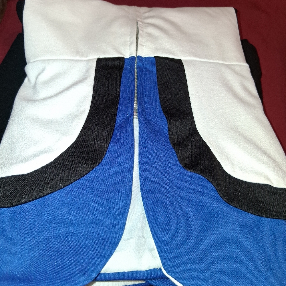 Blue, Black & White Suit Jacket w/ Pants